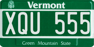 VT license plate XQU555