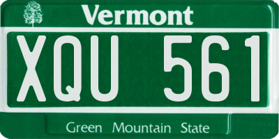 VT license plate XQU561