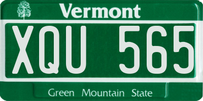 VT license plate XQU565