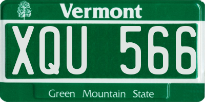 VT license plate XQU566