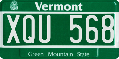VT license plate XQU568