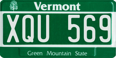 VT license plate XQU569