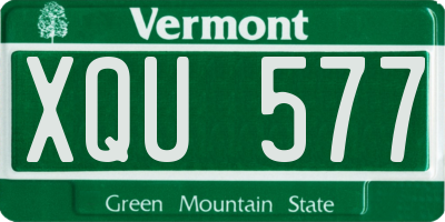 VT license plate XQU577