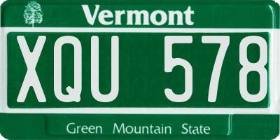 VT license plate XQU578