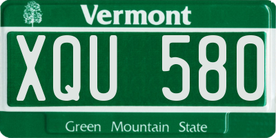 VT license plate XQU580