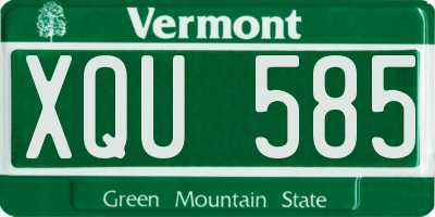 VT license plate XQU585