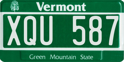 VT license plate XQU587