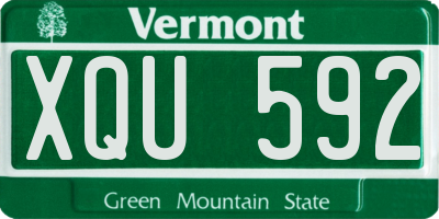 VT license plate XQU592