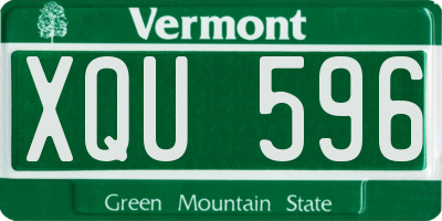 VT license plate XQU596