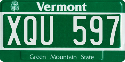 VT license plate XQU597