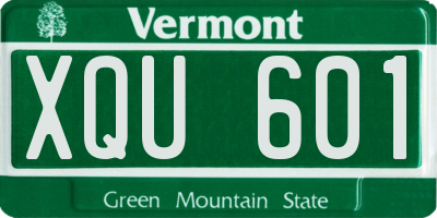 VT license plate XQU601