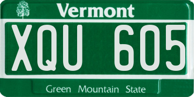 VT license plate XQU605