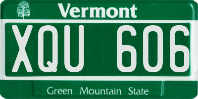 VT license plate XQU606