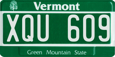VT license plate XQU609