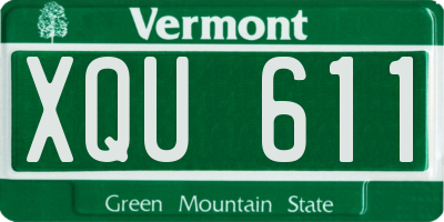 VT license plate XQU611