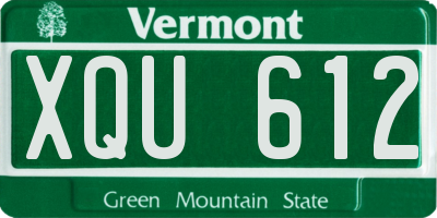 VT license plate XQU612