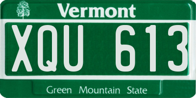 VT license plate XQU613