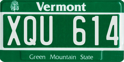 VT license plate XQU614