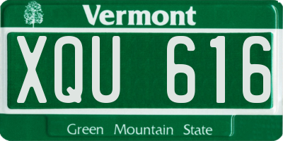 VT license plate XQU616