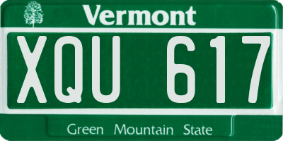 VT license plate XQU617