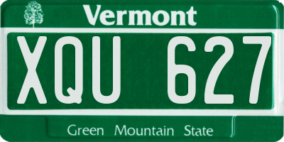 VT license plate XQU627