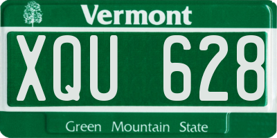 VT license plate XQU628