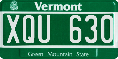 VT license plate XQU630