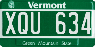 VT license plate XQU634