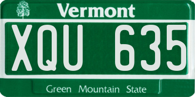 VT license plate XQU635