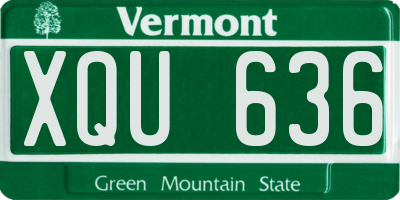 VT license plate XQU636