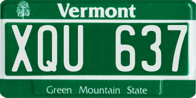 VT license plate XQU637