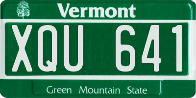 VT license plate XQU641