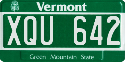 VT license plate XQU642