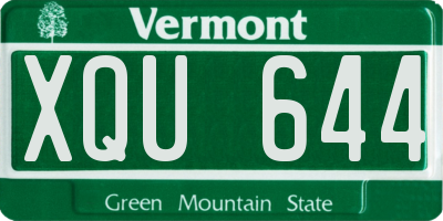 VT license plate XQU644