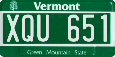 VT license plate XQU651