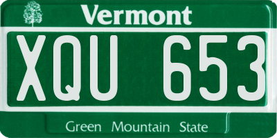 VT license plate XQU653