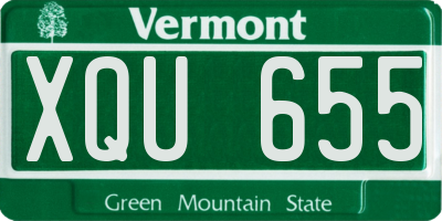 VT license plate XQU655