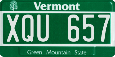 VT license plate XQU657