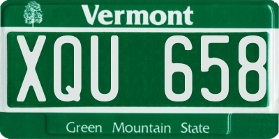 VT license plate XQU658