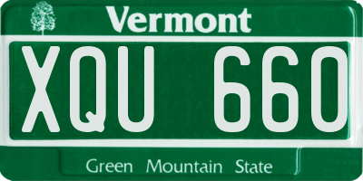 VT license plate XQU660