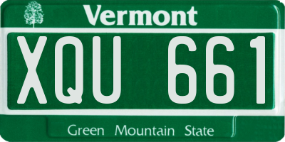 VT license plate XQU661