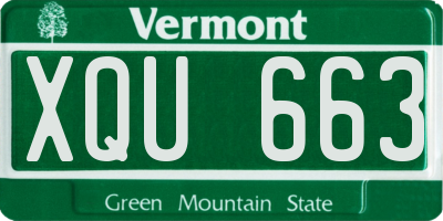 VT license plate XQU663
