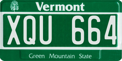 VT license plate XQU664