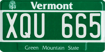 VT license plate XQU665