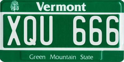 VT license plate XQU666