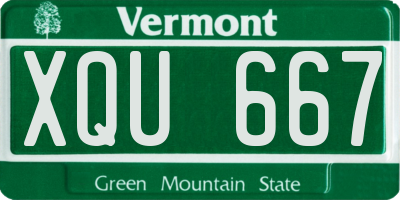 VT license plate XQU667