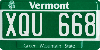 VT license plate XQU668