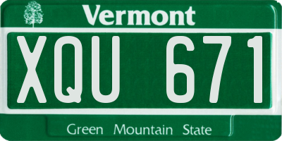 VT license plate XQU671