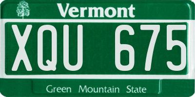 VT license plate XQU675