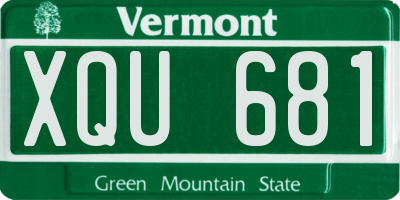 VT license plate XQU681